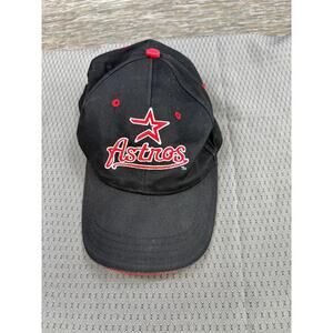 Houston Astros Hat Cap Strap Back One Size Black MLB Baseball Tournament Apparel